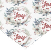 Kerstkrans, met witte bloemen, rode bessen tafelkleed (Gekanteld)