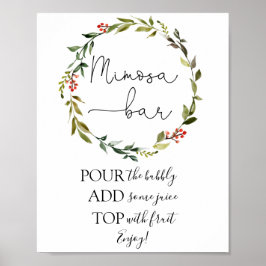 Kerstkrans Mimosa Bar Bord Poster