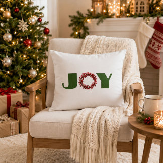 Kerstkrans Minimalistische Boerderij Holiday Accent Kussen