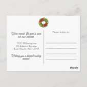 Kerstkrans Monogram Bewegende aankondiging Briefkaart (Achterkant)