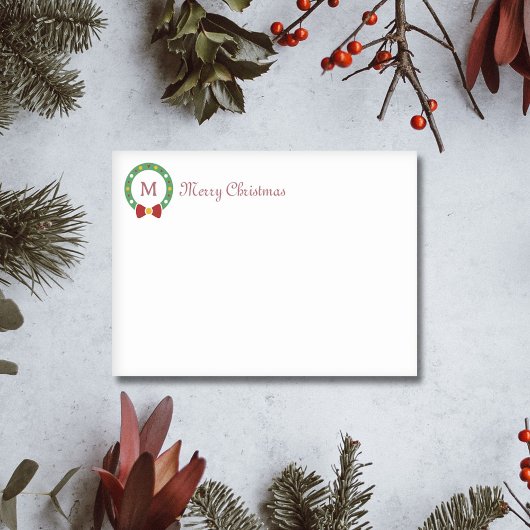 Kerstkrans & Monogram Brief Post-it® Notes