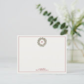 Kerstkrans Monogram Briefkaart (Staand voorkant)