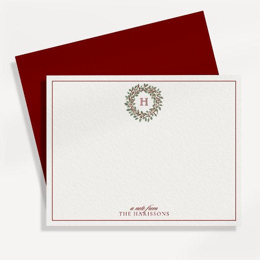 Kerstkrans Monogram Briefkaart