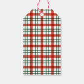 Kerstkrans Monogram Geruite Familienaam Cadeaulabel (Achterkant)