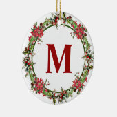 Kerstkrans monogram keramisch ornament (Rechts)