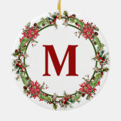 Kerstkrans monogram keramisch ornament (Achterkant)