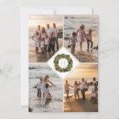 Kerstkrans Monogram Meerdere Foto's Kerstmis Feestdagenkaart (Voorkant)