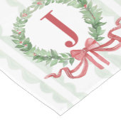 Kerstkrans monogram met naam korte tafelloper (Hoek)