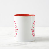 Kerstkrans Monogram Winter Rood Vakantie Mok (Midden)