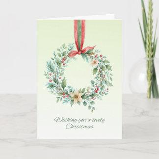 Kerstkrans Mooie Kerstkaart Feestdagen Kaart
