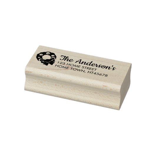 Kerstkrans naam retouradres rubberstempel (Stempel)