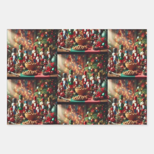 Kerstkrans, Notenkraker, en Inpakpapier Vel (Voorkant)