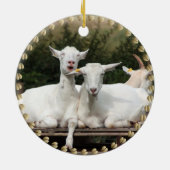 Kerstkrans Nubische geit  Keramisch Ornament (Achterkant)