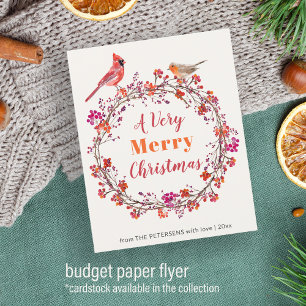 Kerstkrans op budget rustieke stijl vakantie flyer