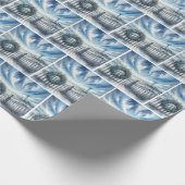 Kerstkrans op een strandhek cadeaupapier (Hoek)