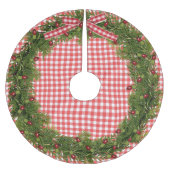Kerstkrans op Gingham Kerstboom Rok (Voorkant)