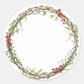 Kerstkrans op het platteland Zelfgemaakt Etiket (Voorkant)