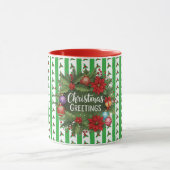 Kerstkrans op vakantie kleuren mok (Midden)