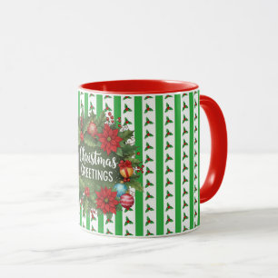 Kerstkrans op vakantie kleuren mok