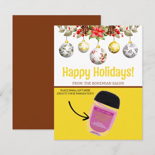 Kerstkrans & Ornamenten Gepersonaliseerde Gifting Kaart (Voorkant / Achterkant)