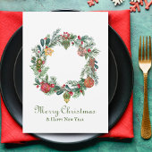 Kerstkrans & ornamenten retro vintage grappig kaart