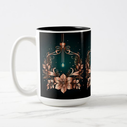 Kerstkrans Oude Kerst Ornamenten Mok (Links)