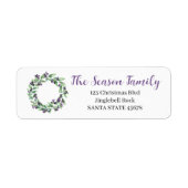 Kerstkrans paarse bessen etiket (Voorkant)