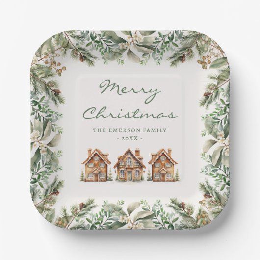 Kerstkrans Papieren Bordje (Voorkant)