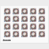 Kerstkrans - Personaliseer vierkante Sticker (Vel)
