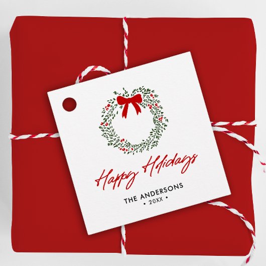 Kerstkrans Persoonlijke Cadeaublaadjes Bedankjes Labels
