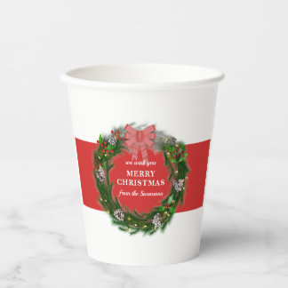 Kerstkrans Persoonlijke Naam Papieren Bekers
