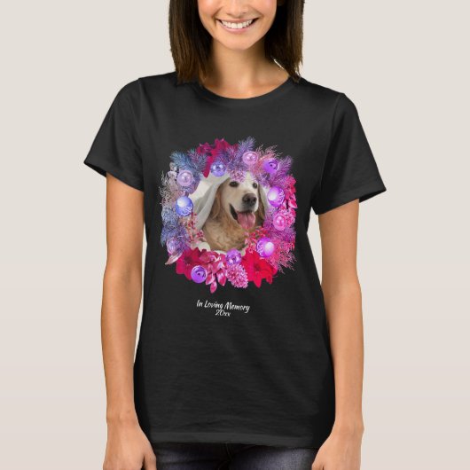 Kerstkrans PET PHOTO MEMORIAL T-shirt (Voorkant)