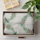 Kerstkrans Pine Cone Holly Rustic Barn Wood Tissuepapier (Geschenk)