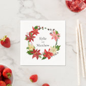Kerstkrans Poinsettia Feestelijke bruiloft Servet (Insitu)