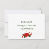 Kerstkrans Poinsettia Foto Dank u kaart (Achterkant)