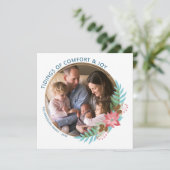 Kerstkrans Poinsettia | Foto Kerstmis Feestdagenkaart (Staand voorkant)