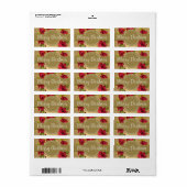 Kerstkrans Pointsettia Floral Etiket (Full Sheet)