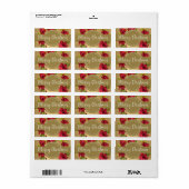 Kerstkrans Pointsettia Floral Etiket (Full Sheet)
