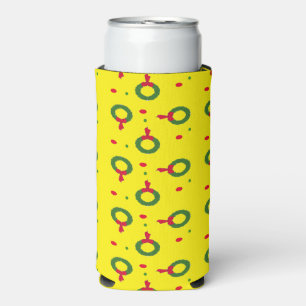 Kerstkrans polka stippen geel seltzer blikjeskoeler