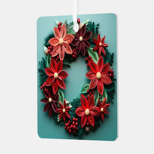 Kerstkrans quill vakantie ornament (Voorkant links)