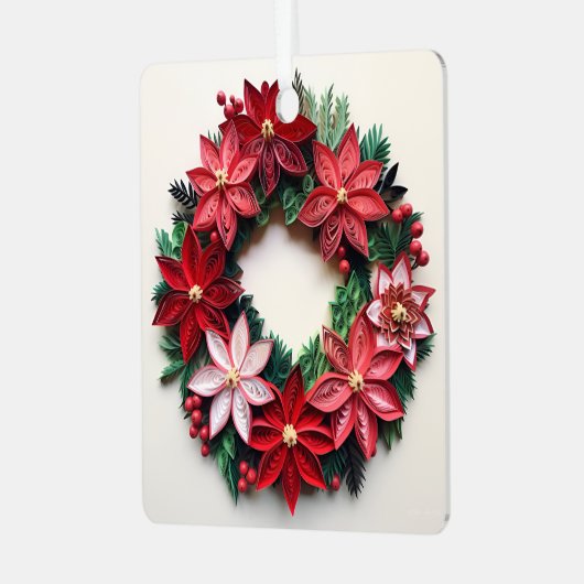 Kerstkrans quill vakantie ornament (Voorkant links)