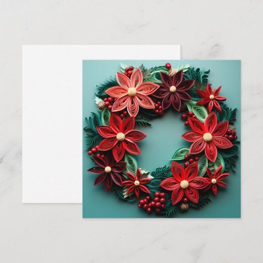 Kerstkrans quill vakantie wenskaart feestdagenkaart (Voorkant / Achterkant)