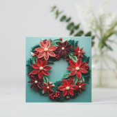 Kerstkrans quill vakantie wenskaart feestdagenkaart (Staand voorkant)