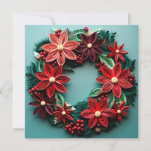 Kerstkrans quill vakantie wenskaart feestdagenkaart (Voorkant)