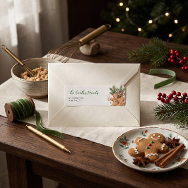 Kerstkrans Retouradreslabel van Gemberkoek Etiket