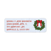 Kerstkrans retouradreslabels etiket (Voorkant)
