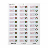 Kerstkrans retouradreslabels etiket (Full Sheet)