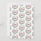 Kerstkrans, rode bessen Vreugdekerstfeest Kaart (Achterkant)