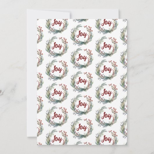 Kerstkrans, rode bessen Vreugdekerstfeest Kaart (Achterkant)