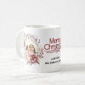 Kerstkrans, rode bloem en bessen foto koffiemok (Voorkant links)